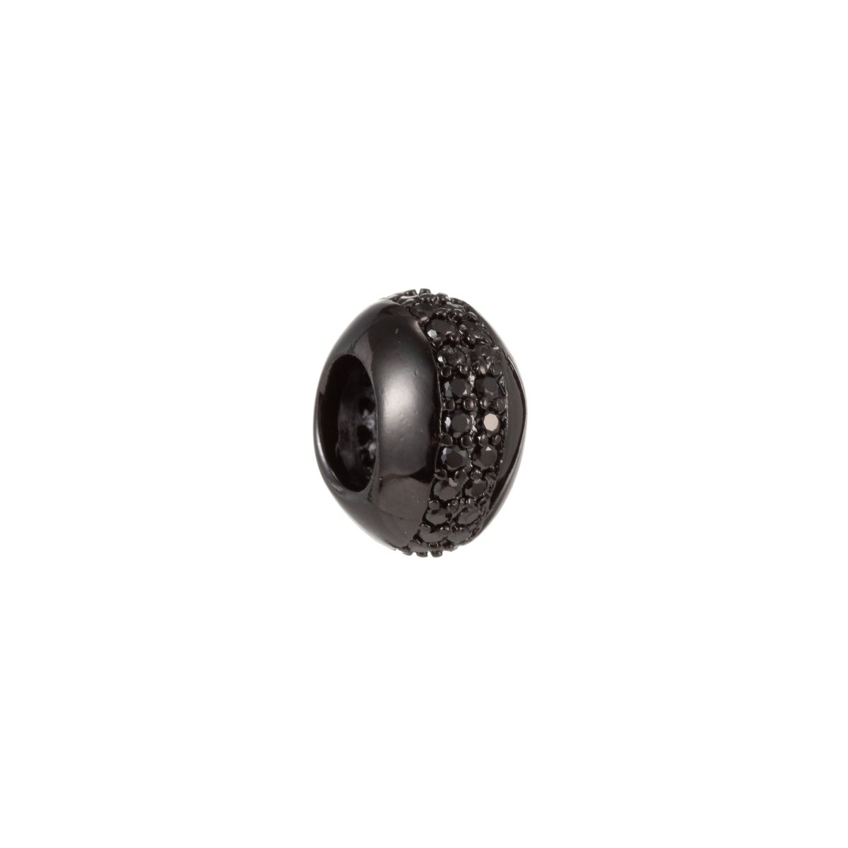 Mini Round Black Crystal Beads CZ Crystal Gold Filled Geometric Round Shape Jewelry Making Beads B-261