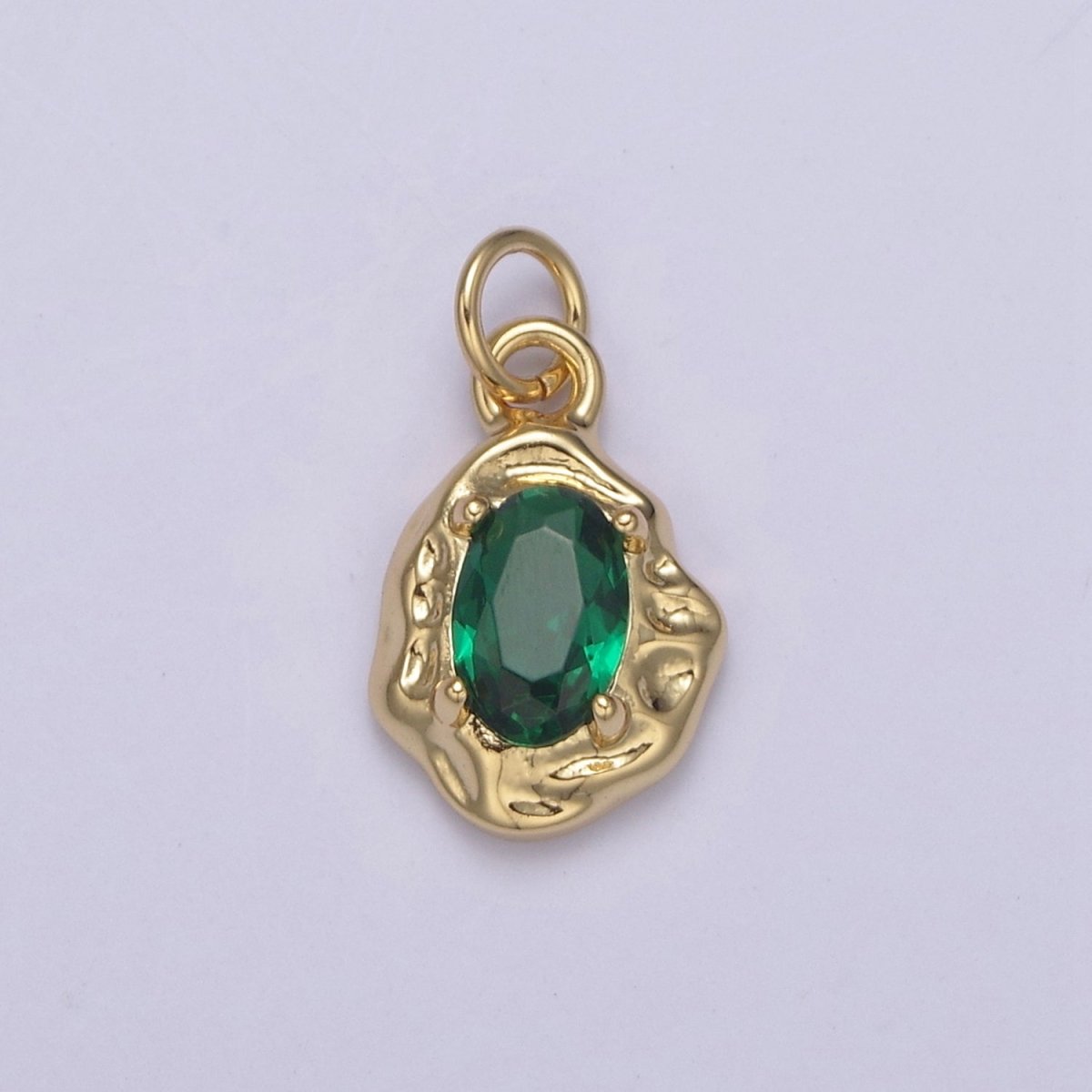 Mini Rustic Charm with Colorful Cubic Zirconia Stone for Add on Charm in 14k gold Filled for Jewelry Supply N-717 - N-724 N-878 - N-880