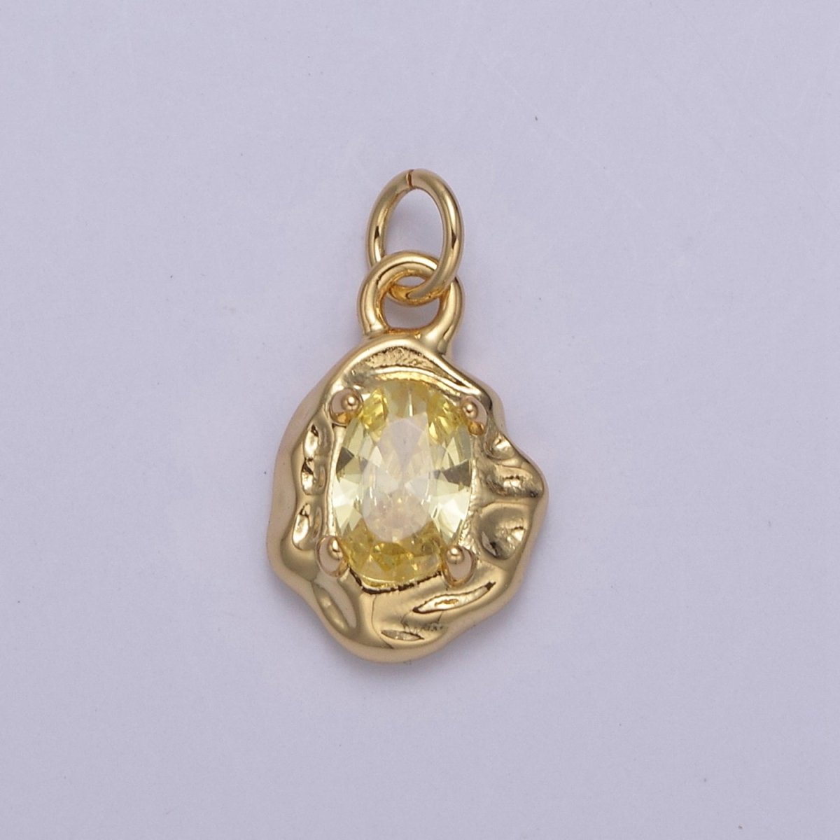 Mini Rustic Charm with Colorful Cubic Zirconia Stone for Add on Charm in 14k gold Filled for Jewelry Supply N-717 - N-724 N-878 - N-880