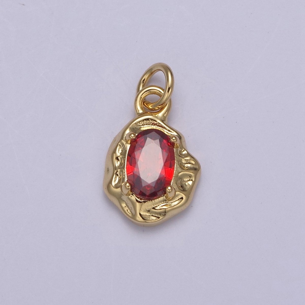 Mini Rustic Charm with Colorful Cubic Zirconia Stone for Add on Charm in 14k gold Filled for Jewelry Supply N-717 - N-724 N-878 - N-880