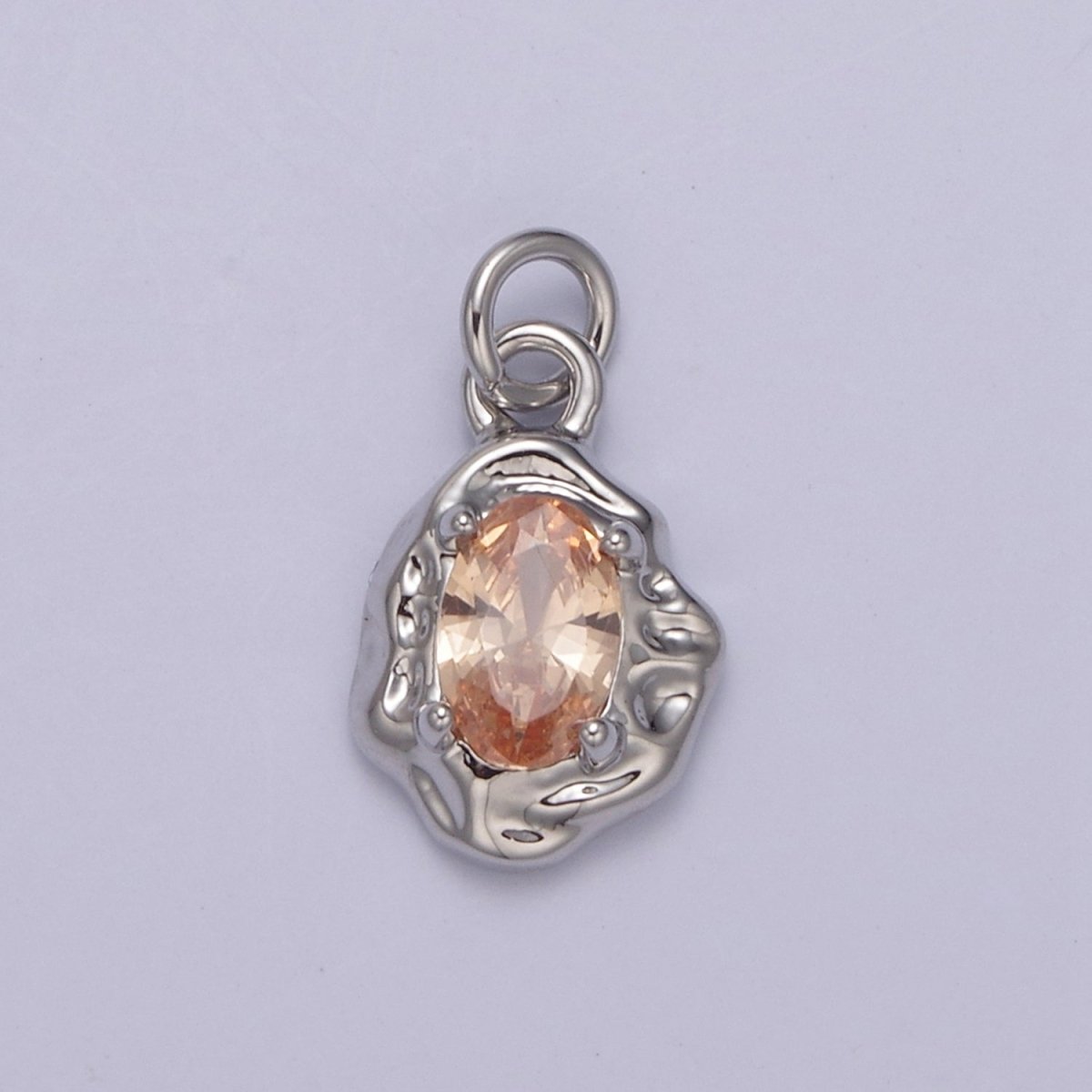 Mini Rustic Charm with Colorful Cubic Zirconia Stone for Add on Charm in 14k gold Filled for Jewelry Supply N-717 - N-724 N-878 - N-880
