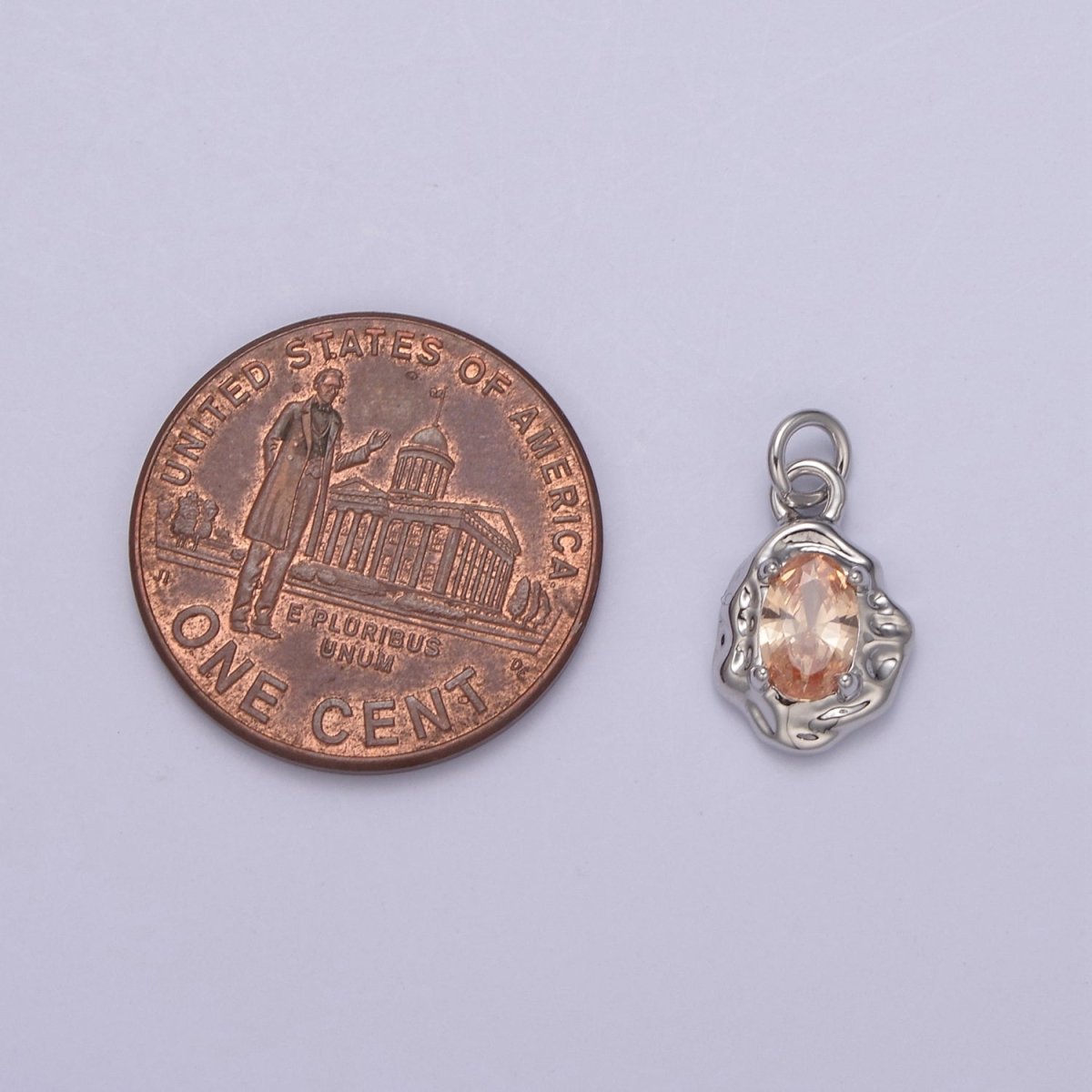Mini Rustic Charm with Colorful Cubic Zirconia Stone for Add on Charm in 14k gold Filled for Jewelry Supply N-717 - N-724 N-878 - N-880