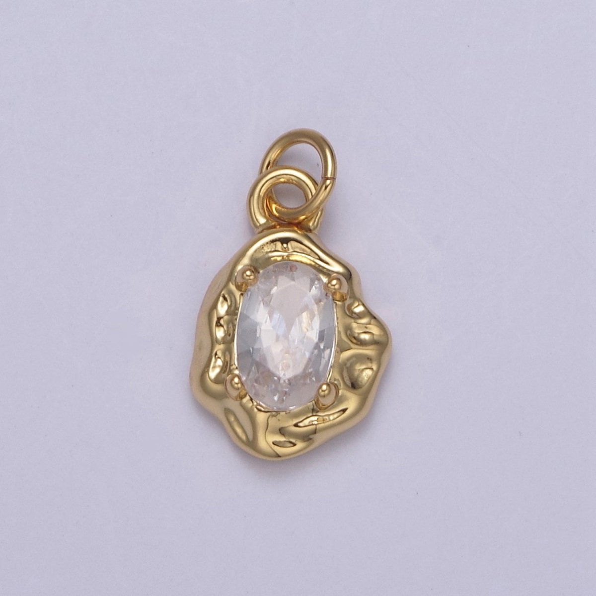 Mini Rustic Charm with Colorful Cubic Zirconia Stone for Add on Charm in 14k gold Filled for Jewelry Supply N-717 - N-724 N-878 - N-880