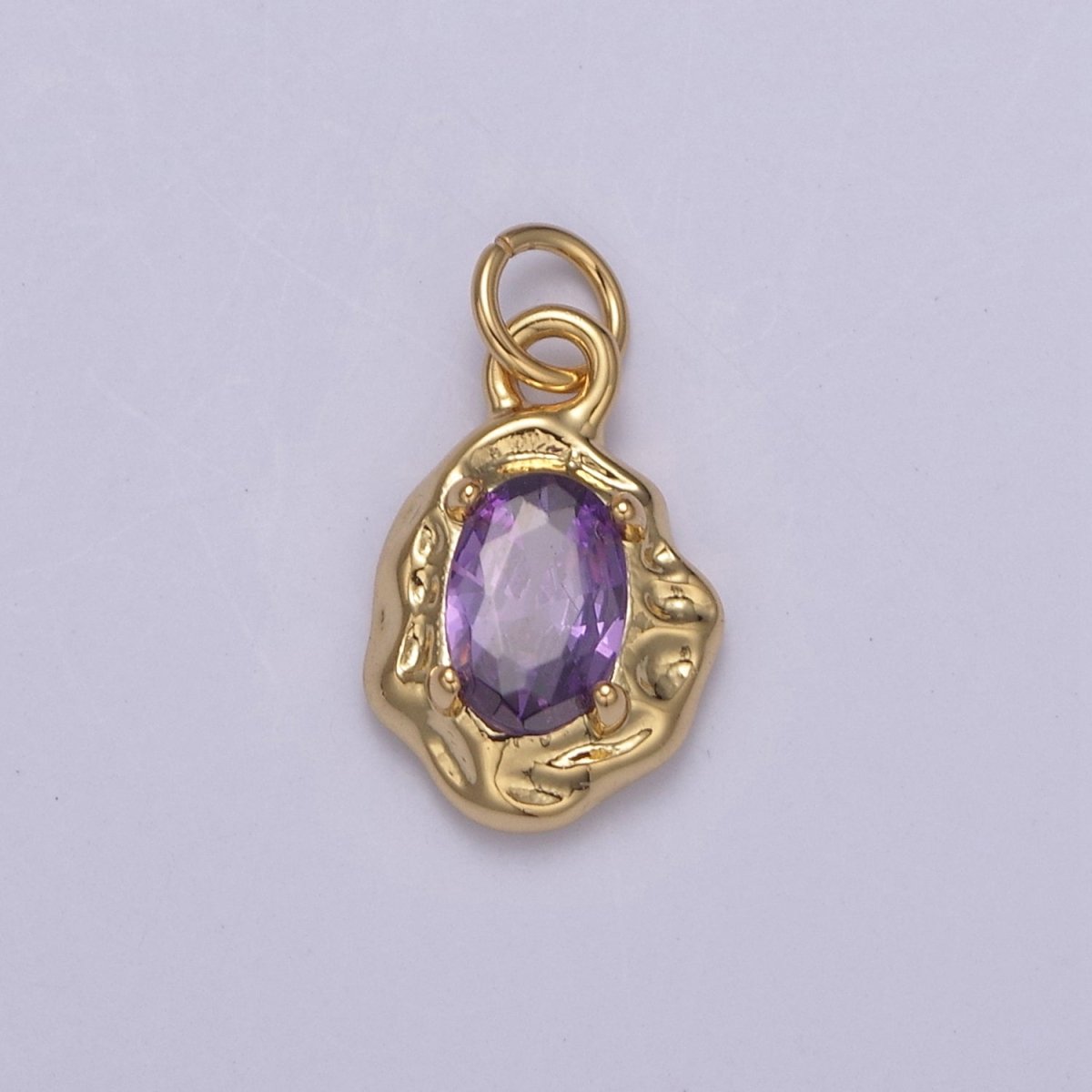 Mini Rustic Charm with Colorful Cubic Zirconia Stone for Add on Charm in 14k gold Filled for Jewelry Supply N-717 - N-724 N-878 - N-880
