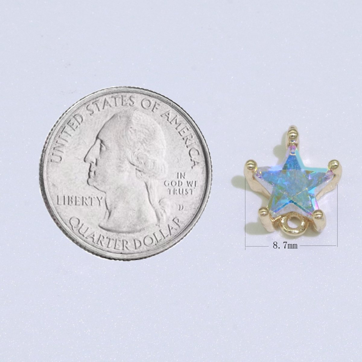 Mini Star Cz Charm connector for earring necklace supply F-835