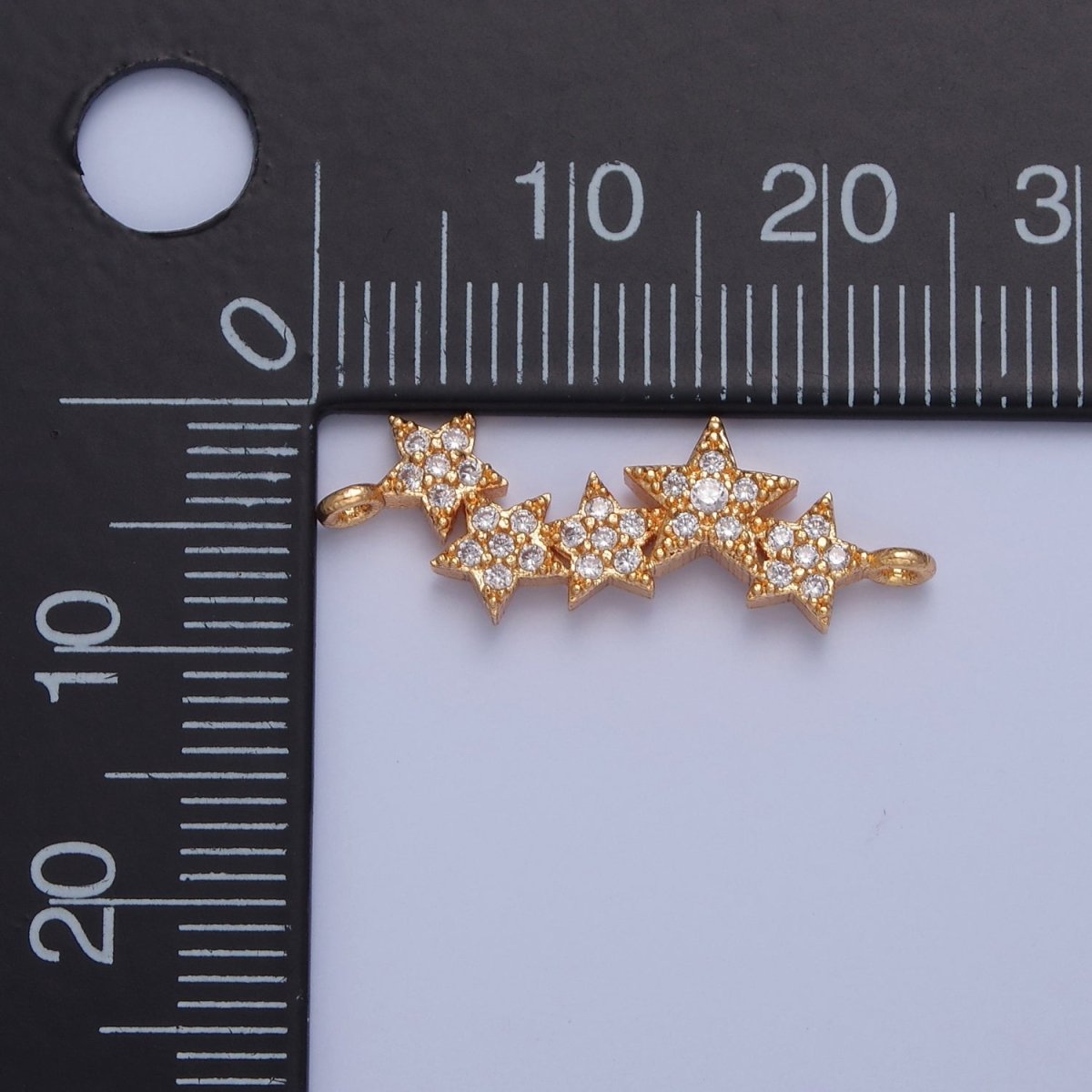 Mini Star CZ Gold Pave Charm Connector for Bracelet Necklace Supply F-792