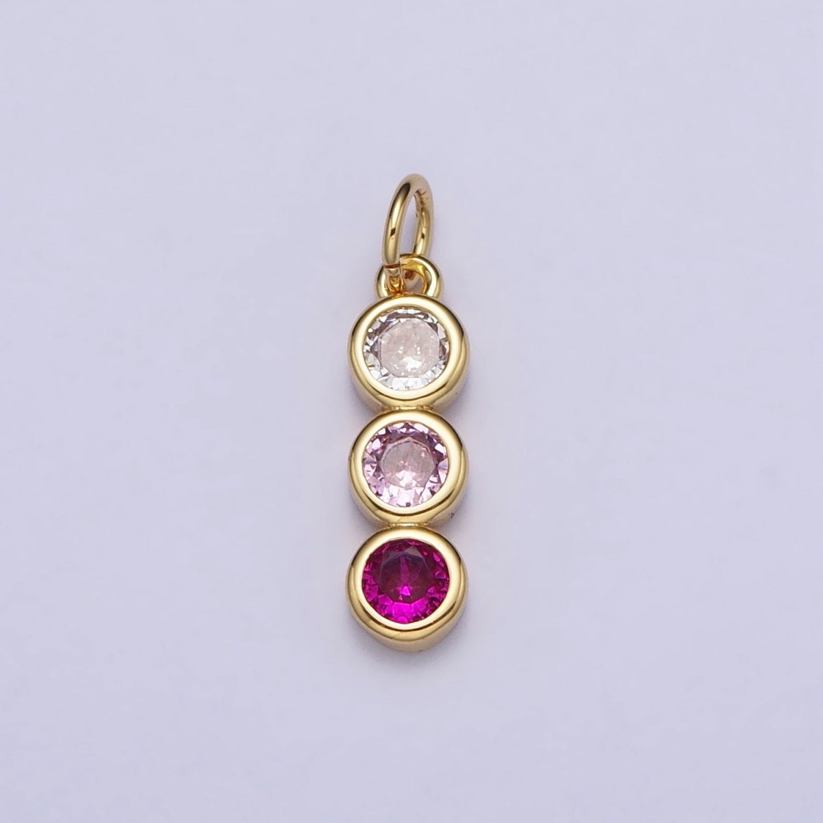 Mini Three Little Stone Charm Cubic Zirconia for Add on Charm AC662 AC663