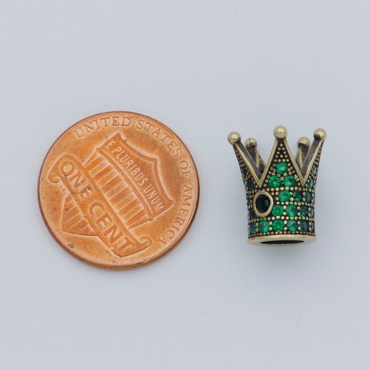 Mini Tiny Emperor Crown Beads CZ Pink Crystal Small Simple King Queen Crown Model Jewelry Making Beads B-577, B-578