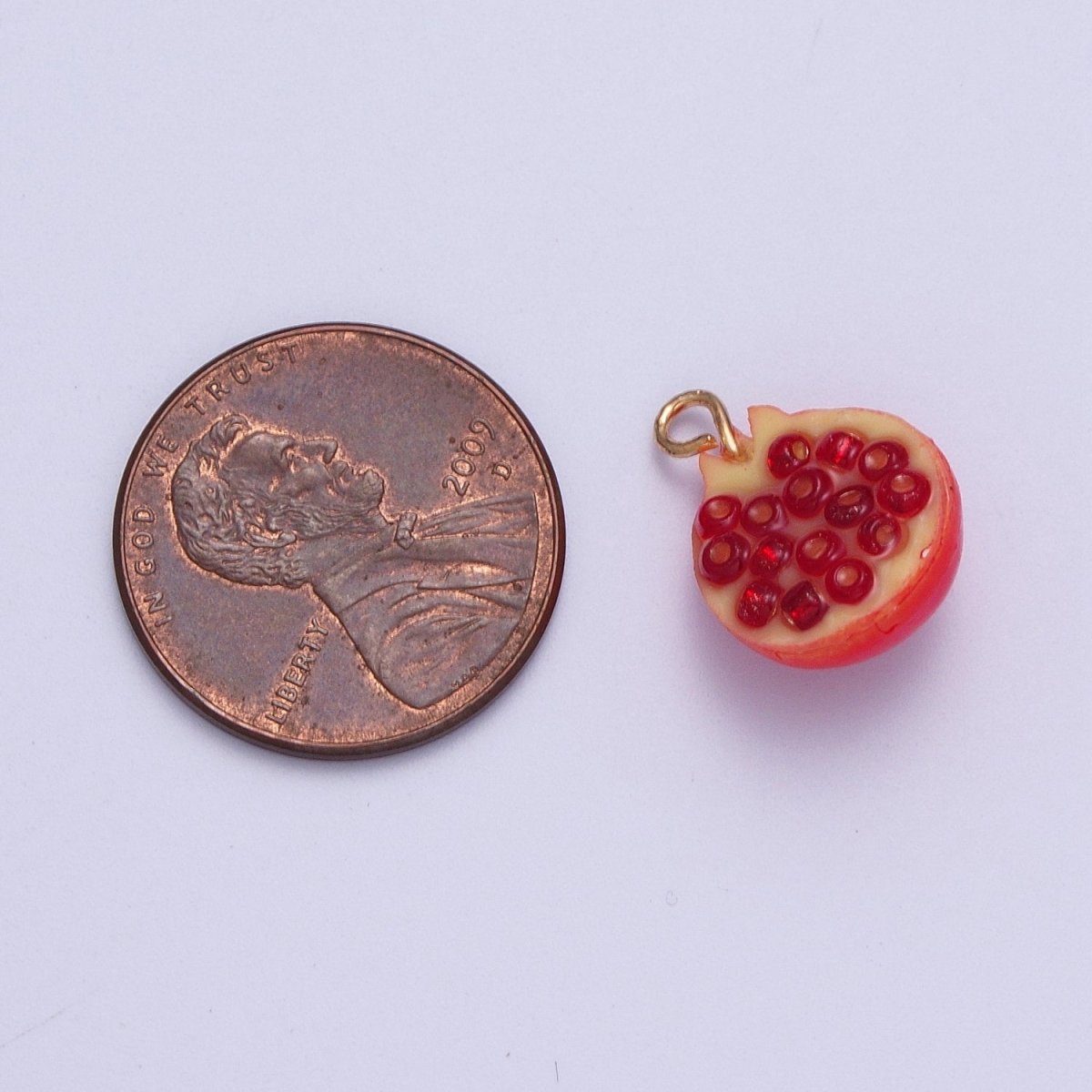 Miniature Fruit Charms, Pomegranate Pendants, Novelty Fruit for Earrings Making or Necklace Making X-749