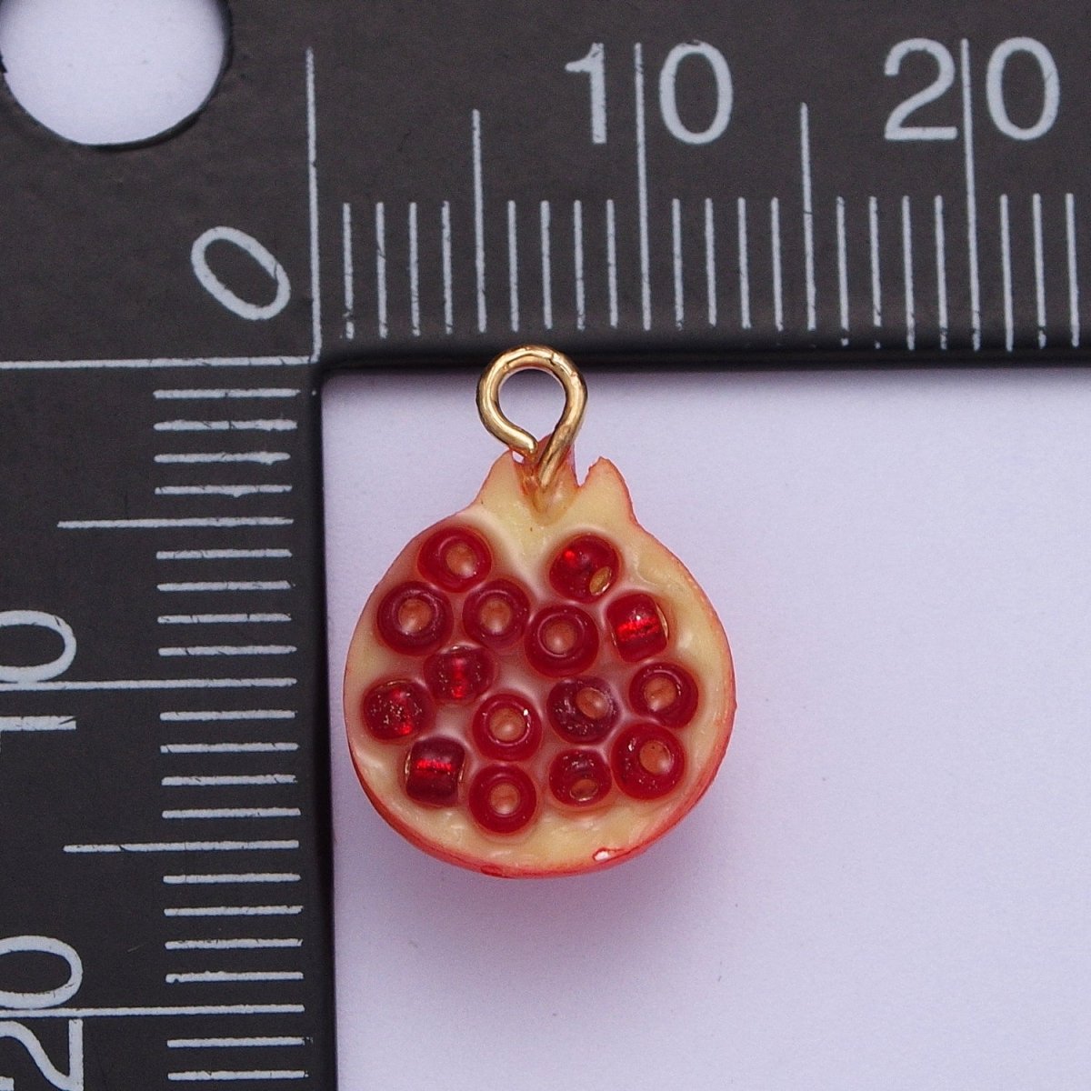 Miniature Fruit Charms, Pomegranate Pendants, Novelty Fruit for Earrings Making or Necklace Making X-749