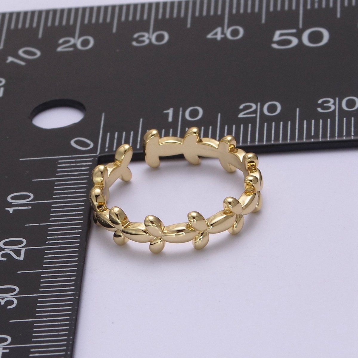 Minimalist 24K Gold Filled Geometric Abstract Bubble Adjustable Ring S-362