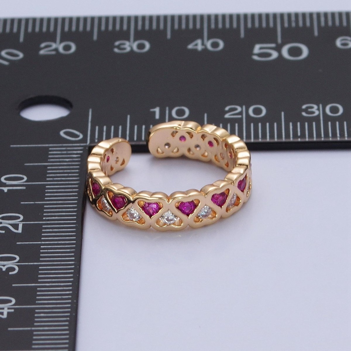 Minimalist Dainty cute CZ rings. Green hearts ring bands. Stacking rings. Gold plated rings O-735 O-736