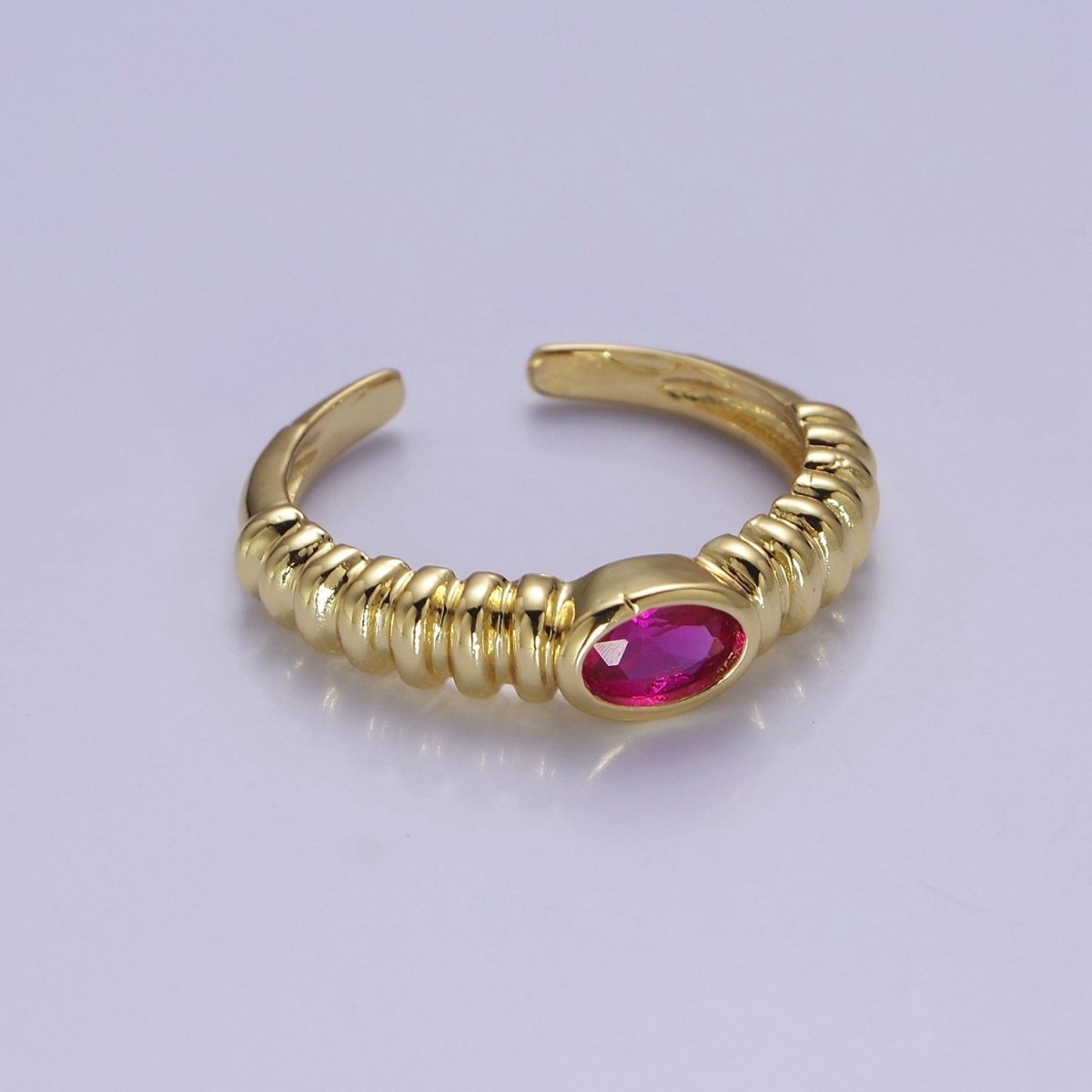 Minimalist Fuchsia Ring Open Adjustable Ring O-2188