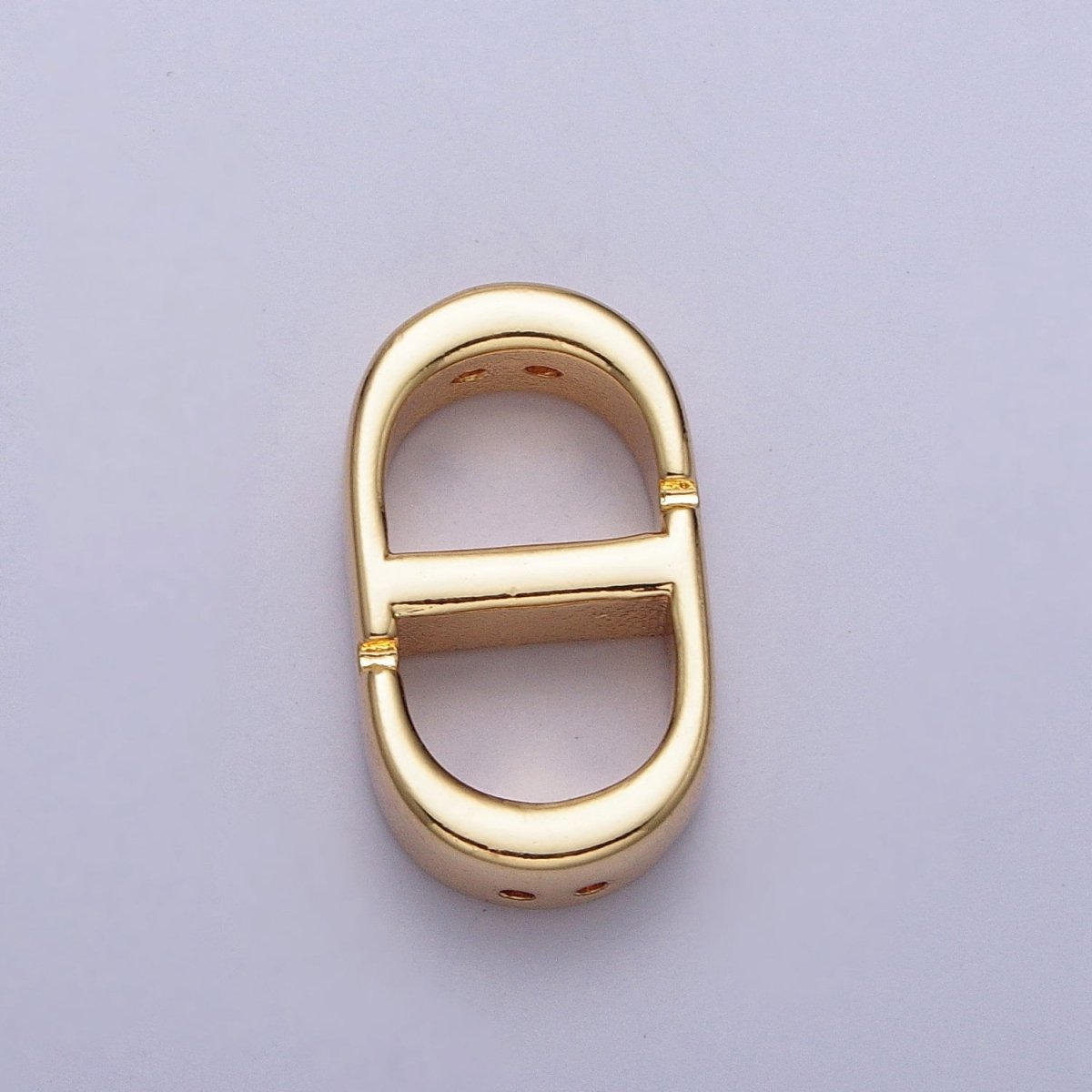 Minimalist Gold D Tablet Oblong Rectangular Spacer Beads | Z-280