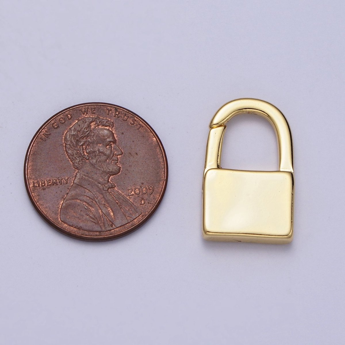 Minimalist Gold Padlock Push Spring Gate Closure Clasps Supply | Z-037