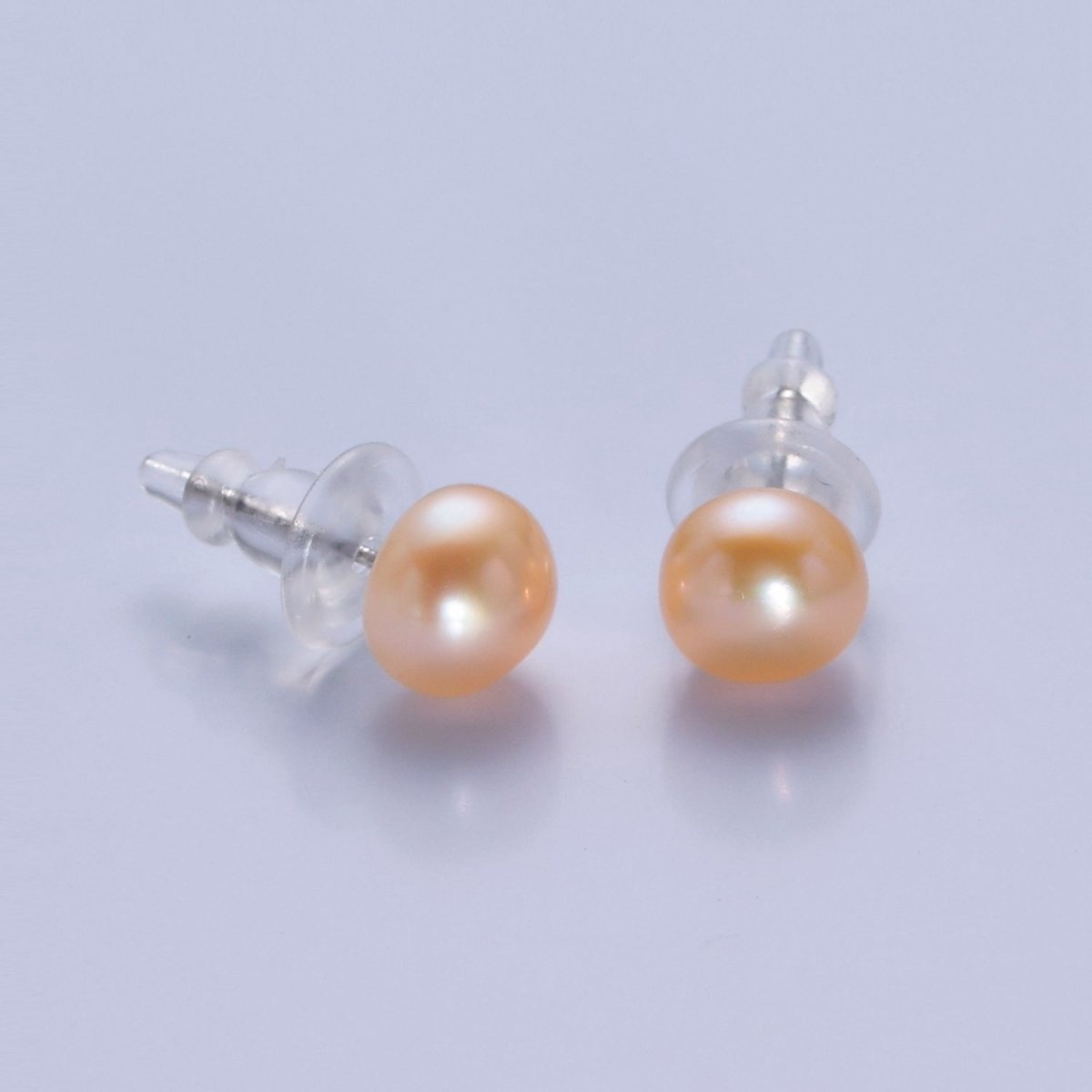 Minimalist Gold Pearl Stud Earrings | 9.4mm-10mm Round Black, White, Pink, Purple Pearl Stud | Bridal Graduation Streetwear Jewelry | T-371 ~ T-374