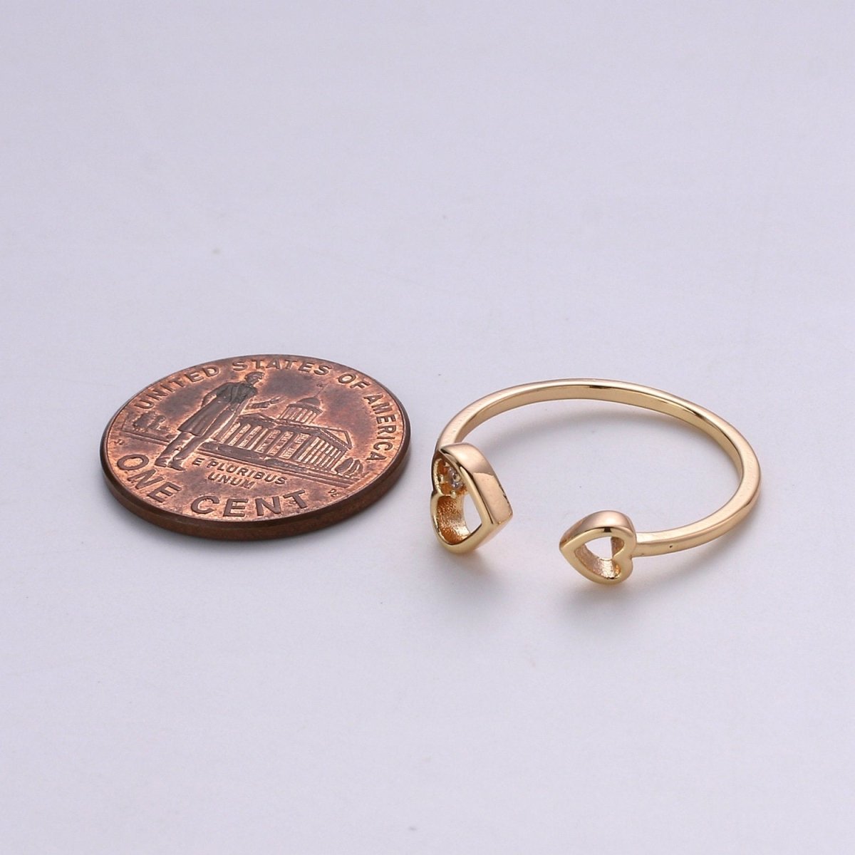 Minimalist Heart Ring,  Dainty Gold Ring, Stacking Ring, Heart Ring, Open Heart Ring, Heart Rings, Artsy Heart Ring, Gift for her woman R-058