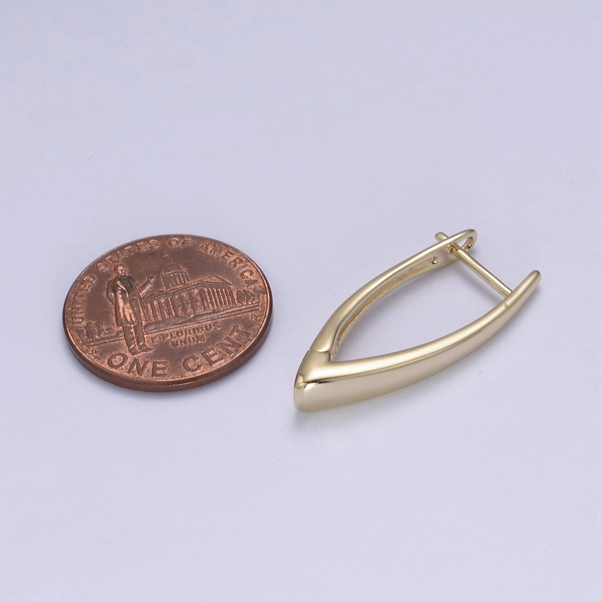 14K Gold Filled 25mm Minimalist Sphere English Lock Earrings | T287