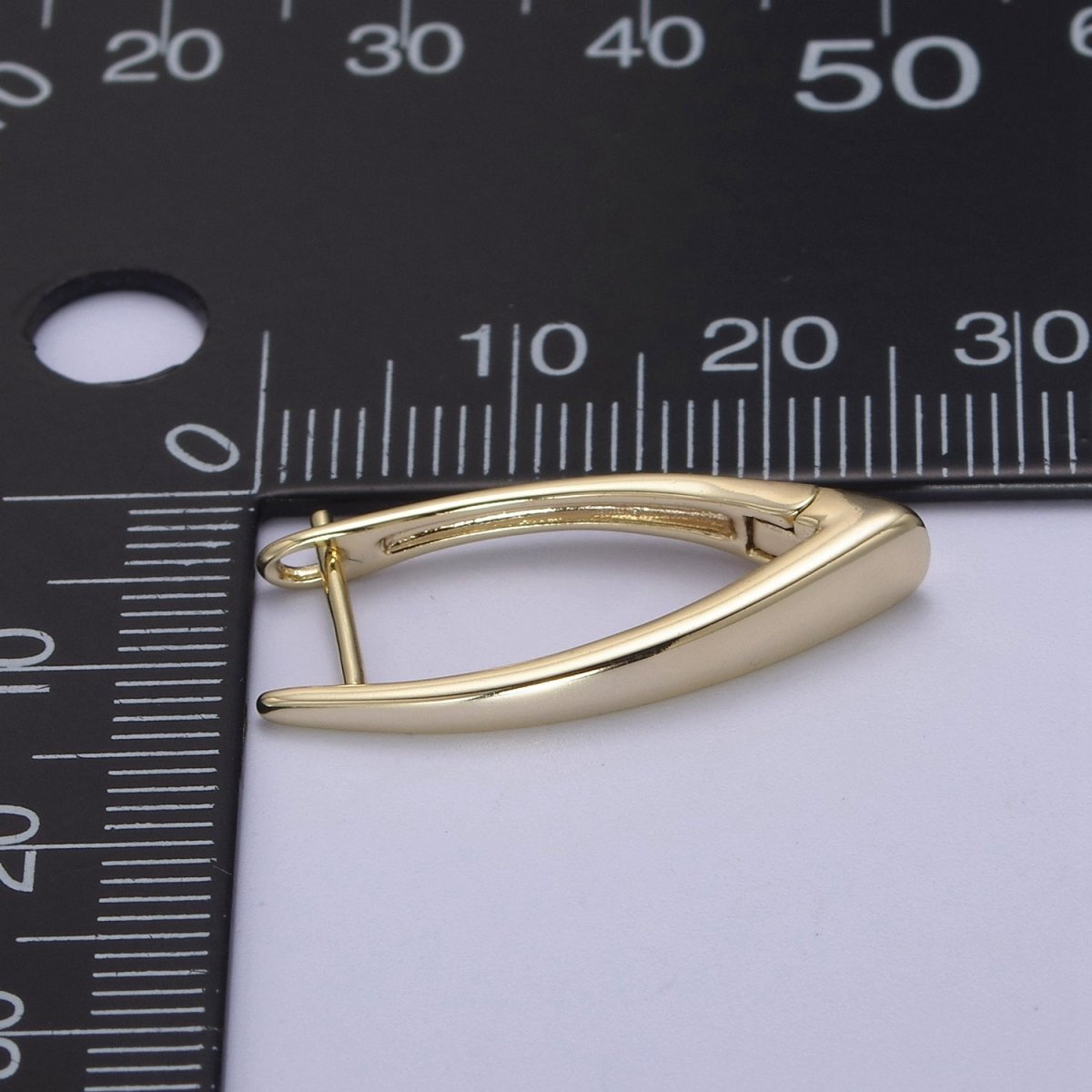 14K Gold Filled 25mm Minimalist Sphere English Lock Earrings | T287