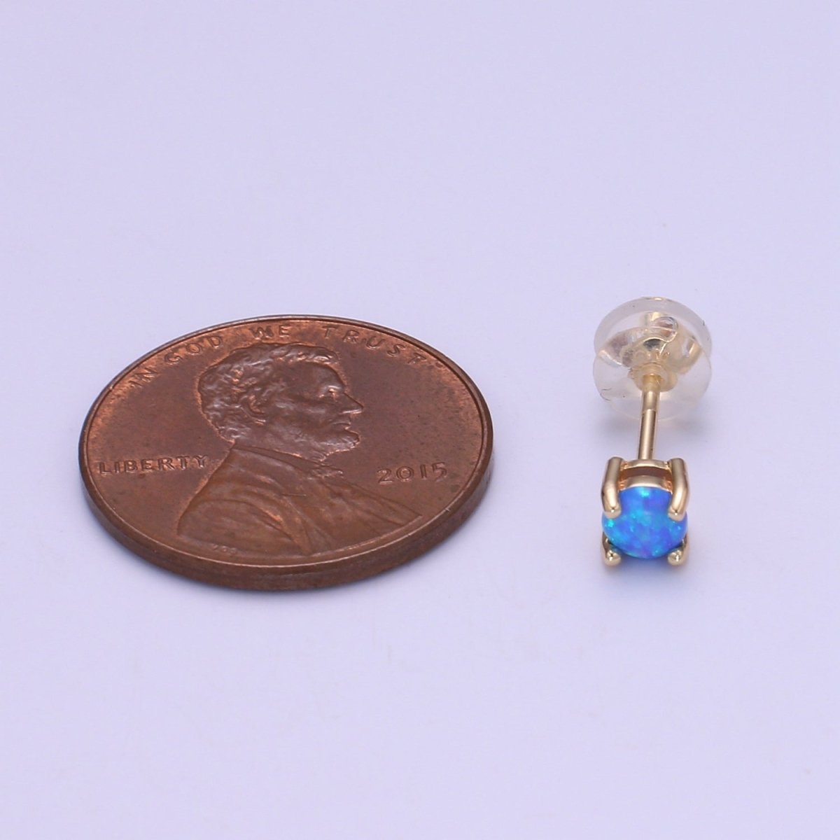 Minimalist Opal Stud Earrings in 18k Gold Filled Earring Pink Blue White Opal, Tiny Circle Dot Jewelry Dainty Stud Earring for gift P-073~P-075