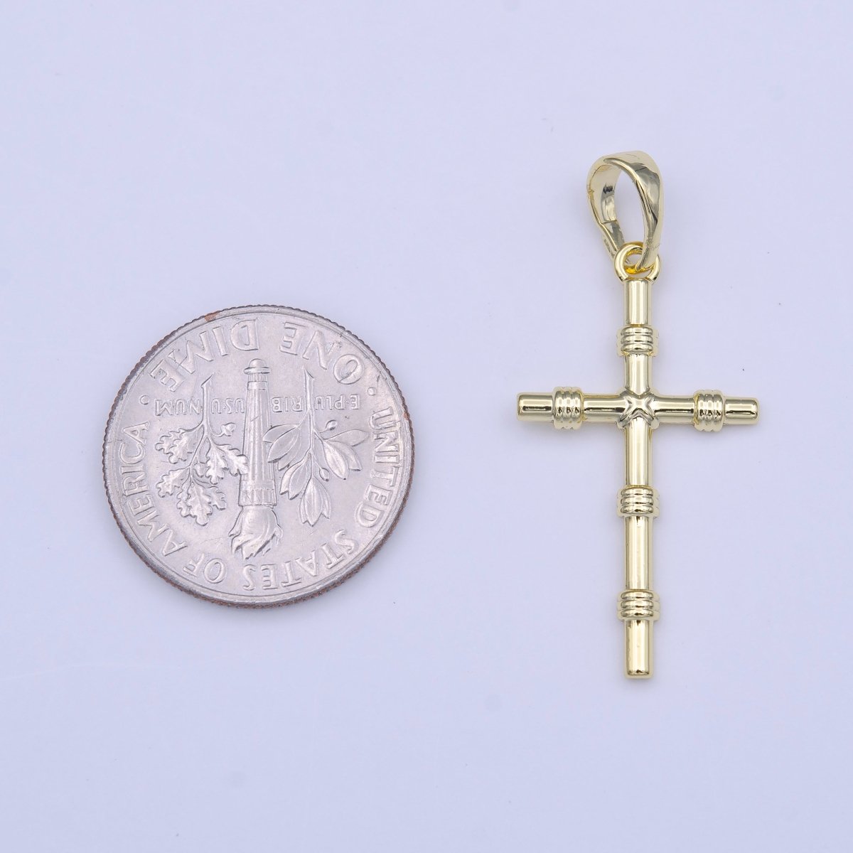 Minimalist Religious Cross Rope Tied Textured Pendant  H-179