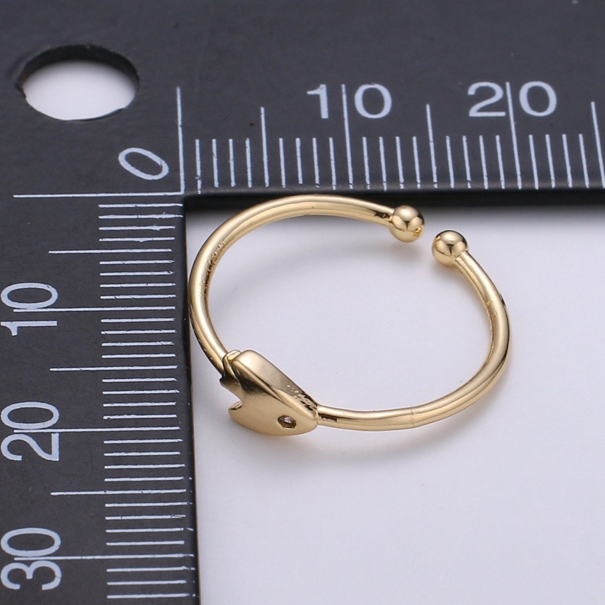 Minimalist Spade Ring, Dainty Gold Ring, Stacking Ring, Ace of Spade Ring, Open Ring, CZ Rings, Artsy Gamble Ring, Gift for her woman R-227
