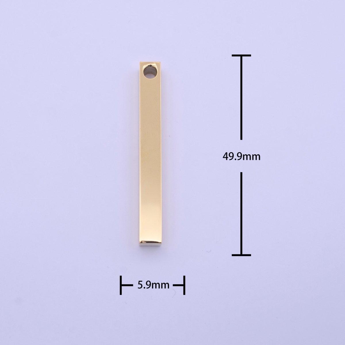 Minimalist  Stainless Steel 50mm Tag Bar Pendant in Silver, Black, Gold J-017 J-048 X-669