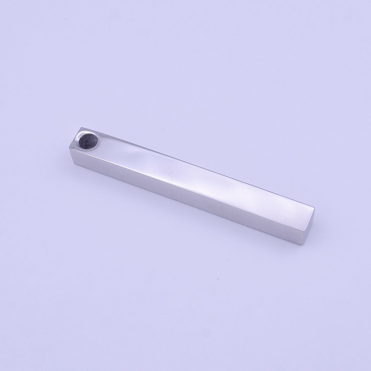 Minimalist  Stainless Steel 50mm Tag Bar Pendant in Silver, Black, Gold J-017 J-048 X-669