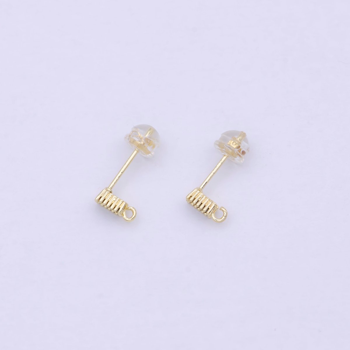 Minimalistic Black CZ Stud Chain Link Earrings, Small Stud Earrings, black Cz Earrings, Dainty Open Link Stud K-053