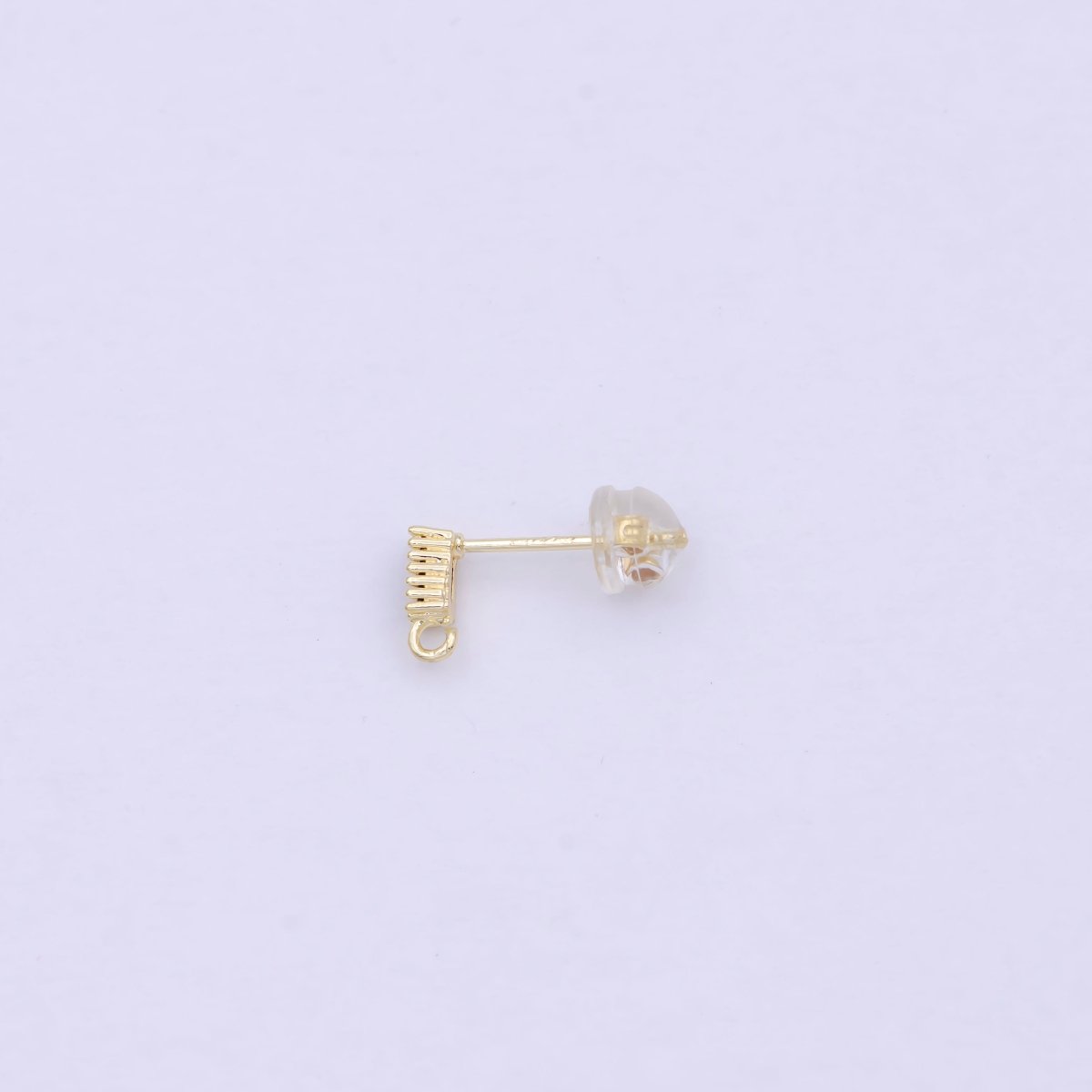Minimalistic Black CZ Stud Chain Link Earrings, Small Stud Earrings, black Cz Earrings, Dainty Open Link Stud K-053
