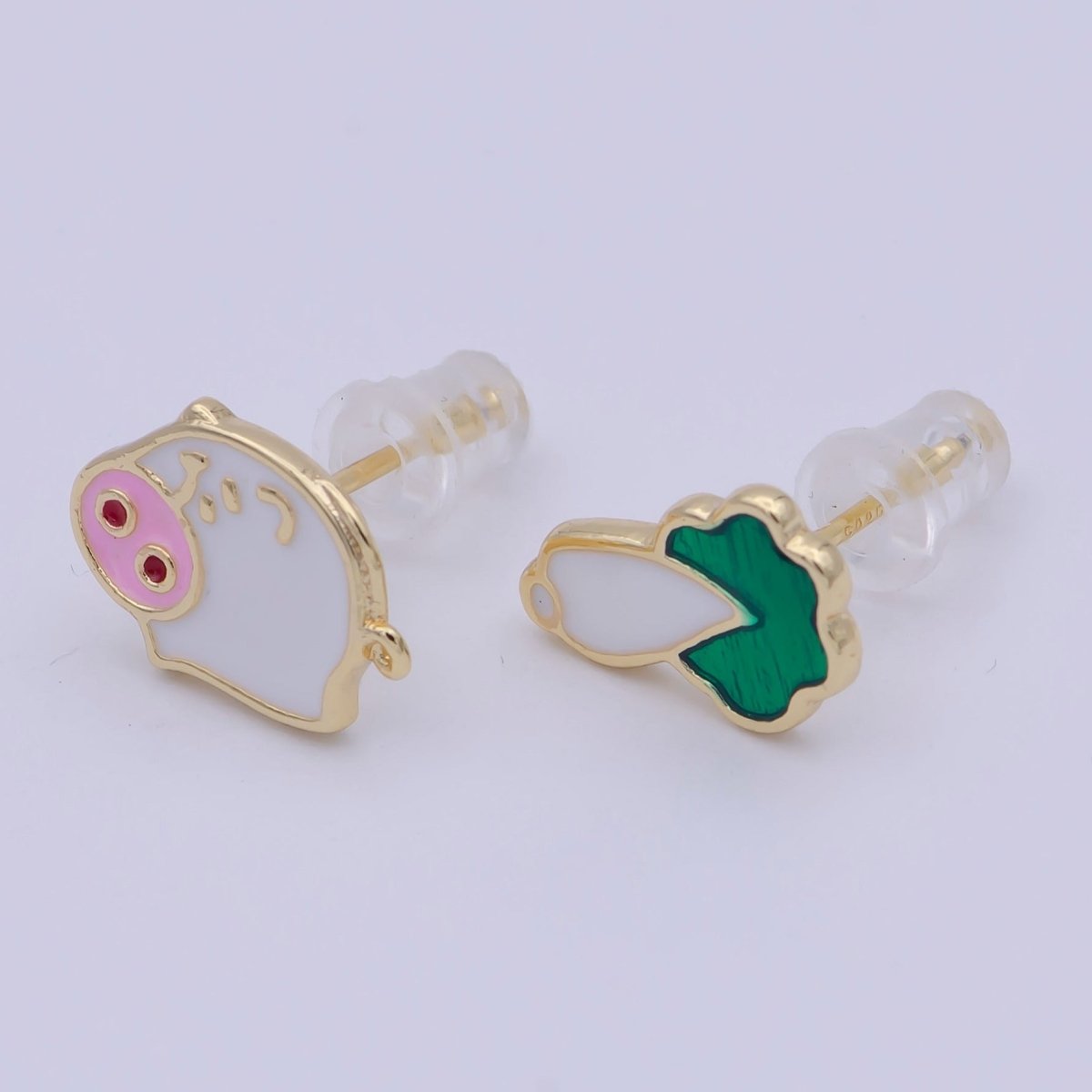 Mismatched Adorable Pig Earring Stud Set Cabbage Vegetable Stud Q-291