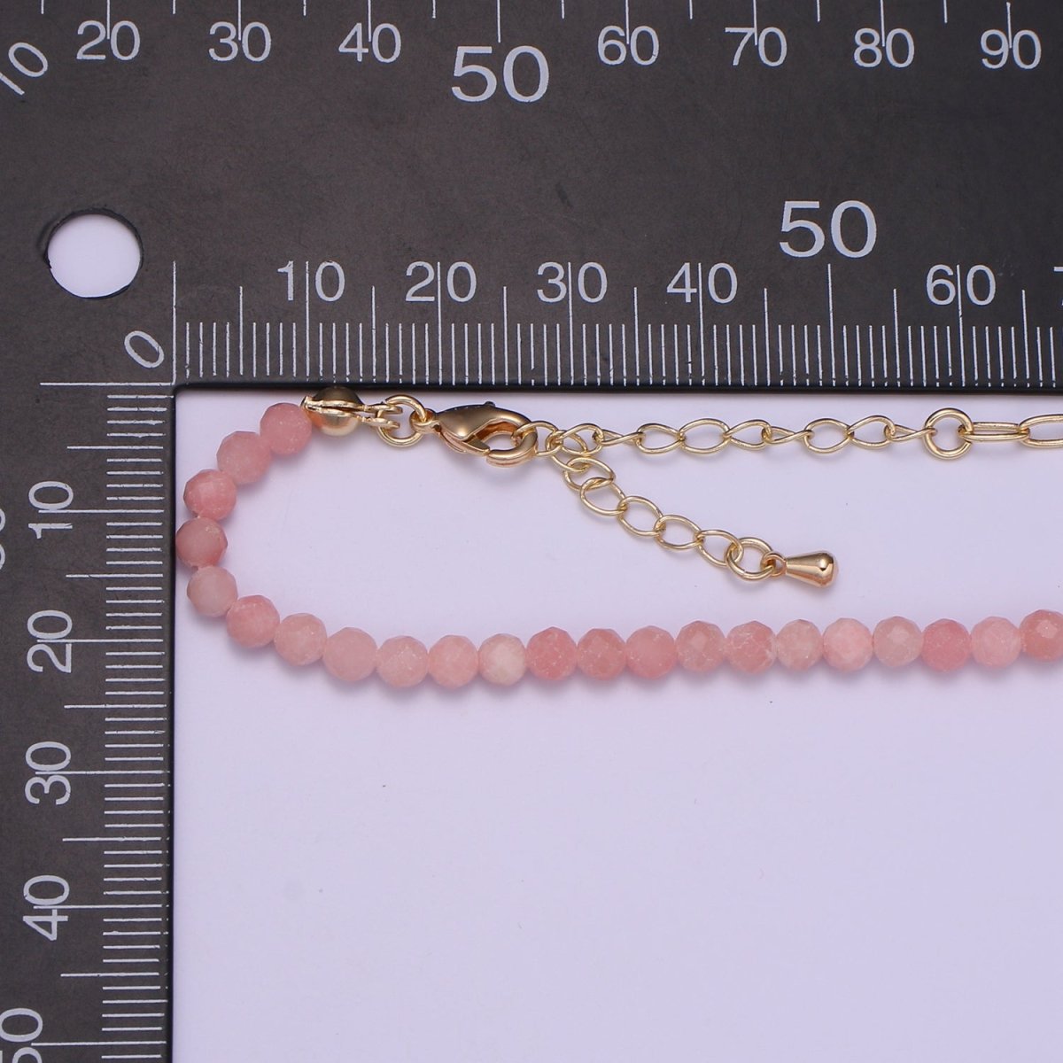 Mixed Chain Necklace, Fused Rose Quartz Beads necklace w/ 14k Gold Filled Necklace, Cable Link Chain Necklace Ready To Wear Necklace