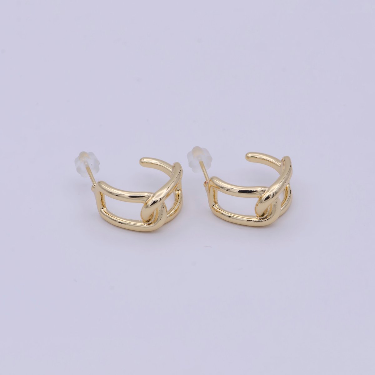 Modern Gold Chain Link Hoop Earing Q-352