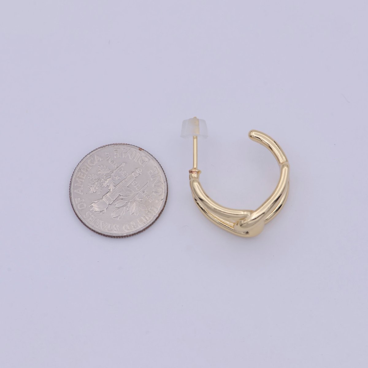 Modern Gold Chain Link Hoop Earing Q-352