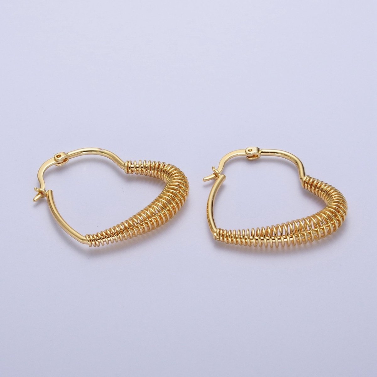 Modern Heart Shape Love Earring Large Statement Hoop Earrings Gold Heart Spiral Earring Q-188
