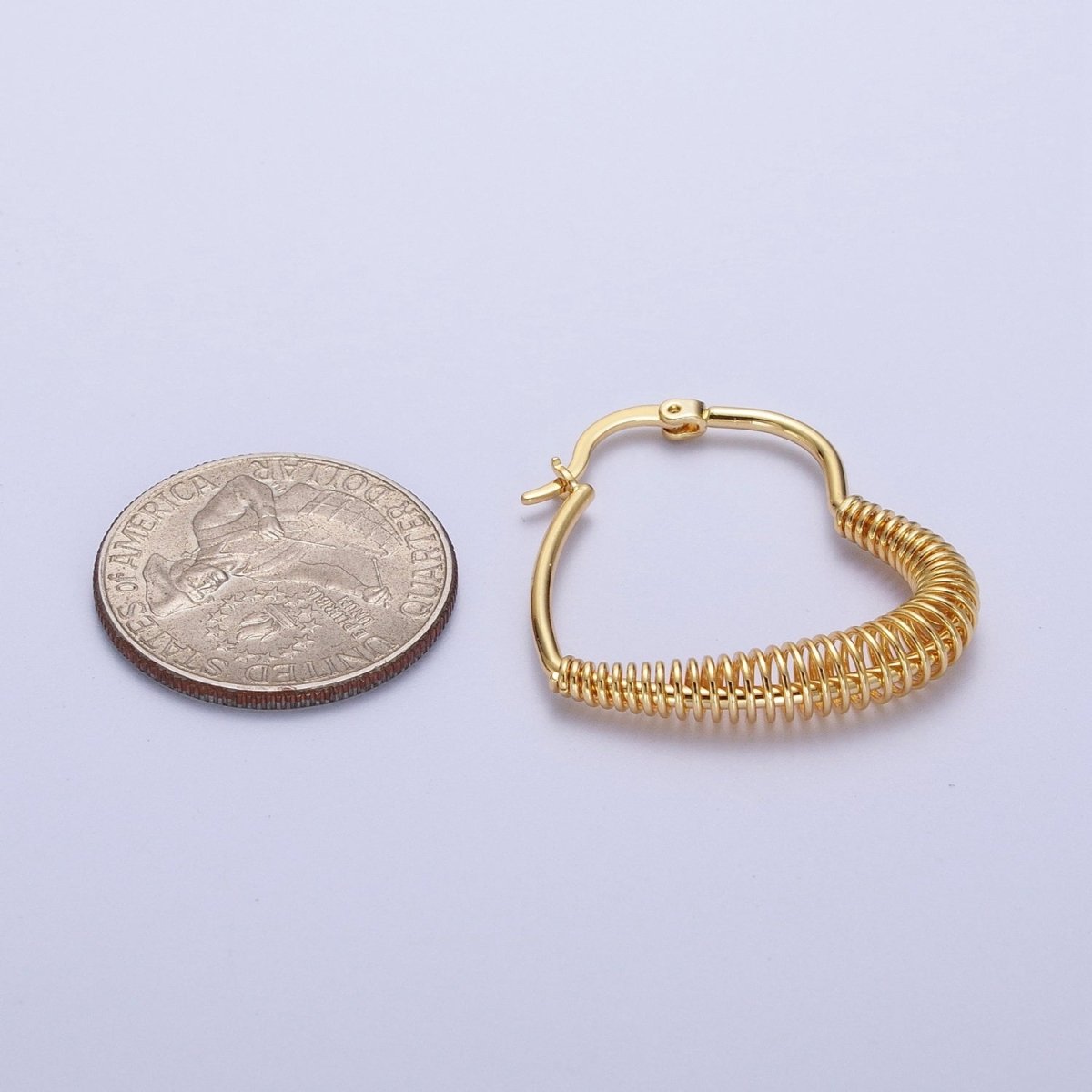Modern Heart Shape Love Earring Large Statement Hoop Earrings Gold Heart Spiral Earring Q-188
