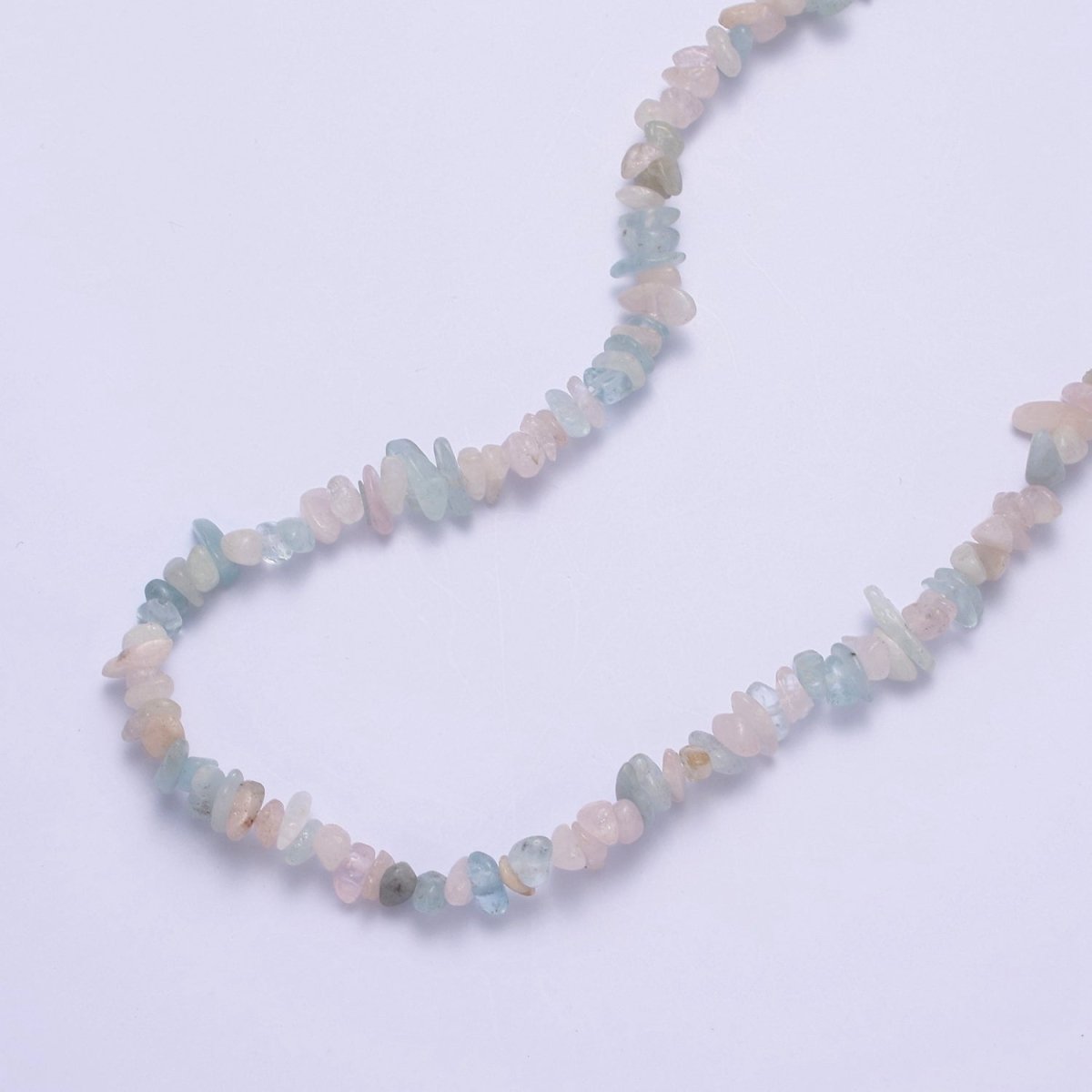 Morganite Chip Beaded Necklace 18 inch + 2 inch extender Necklace Healing Crystal Yoga Necklace Ready to Wear | WA-647 Clearance Pricing