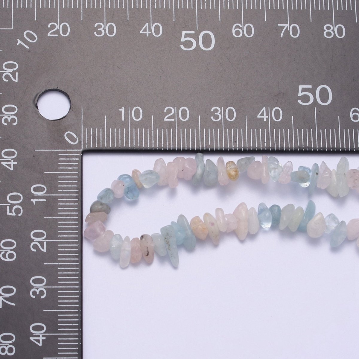 Morganite Chip Beaded Necklace 18 inch + 2 inch extender Necklace Healing Crystal Yoga Necklace Ready to Wear | WA-647 Clearance Pricing