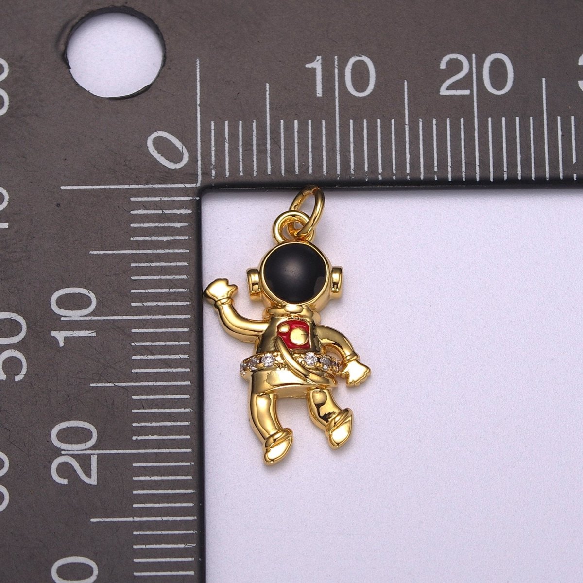 NASA Astronaut Charm Gold Filled Cute Pendant, Enamel Astronaut Charm, Wholesale People Necklace Bracelet Earring Charm add on M-745