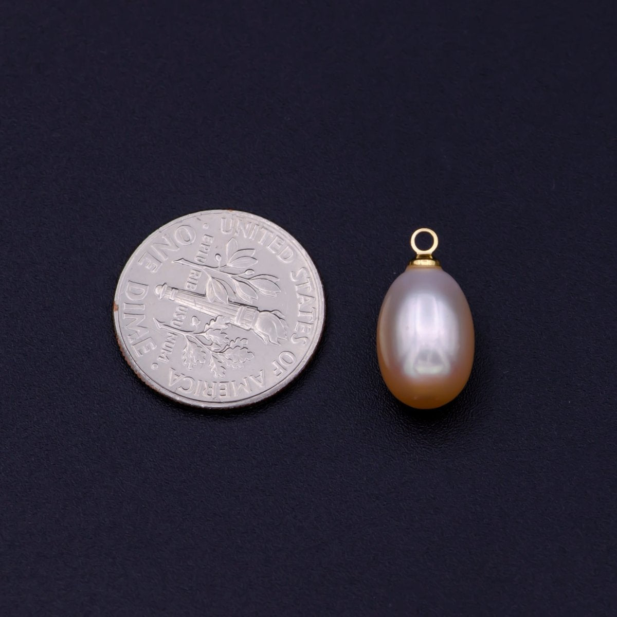 Natural Peach Teardrop Pearl Charm Natural Freshwater Pearl Necklace, Mauve Champagne Peach Single Keshi Pendant, Bridesmaid Jewelry Gift P-1593