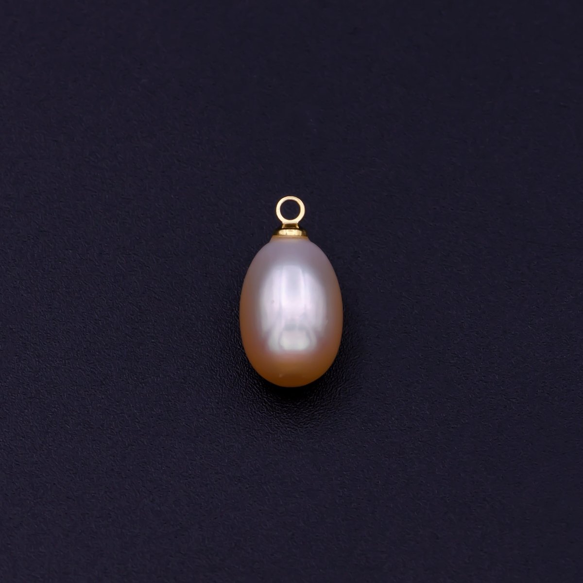 Natural Peach Teardrop Pearl Charm Natural Freshwater Pearl Necklace, Mauve Champagne Peach Single Keshi Pendant, Bridesmaid Jewelry Gift P-1593