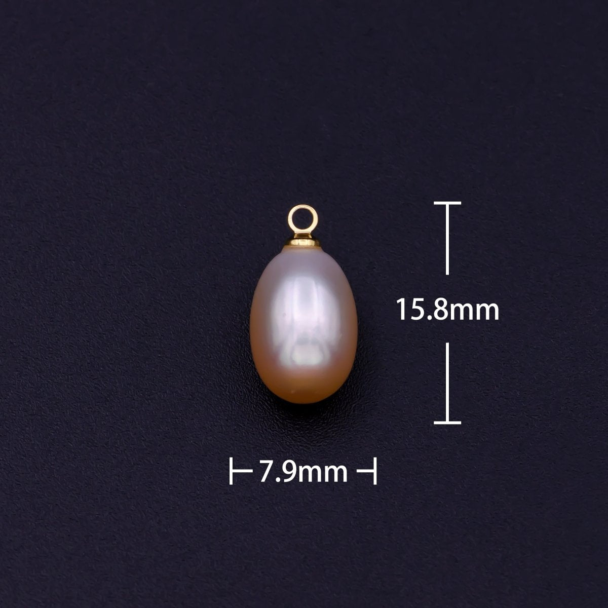 Natural Peach Teardrop Pearl Charm Natural Freshwater Pearl Necklace, Mauve Champagne Peach Single Keshi Pendant, Bridesmaid Jewelry Gift P-1593