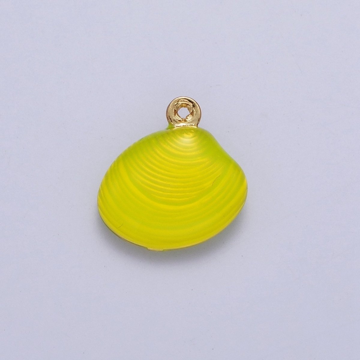 Neon Yellow, Blue, Green Colored Enamel Clam Sea Shell Charm For Summer Beach Jewelry AG-059~AG-061