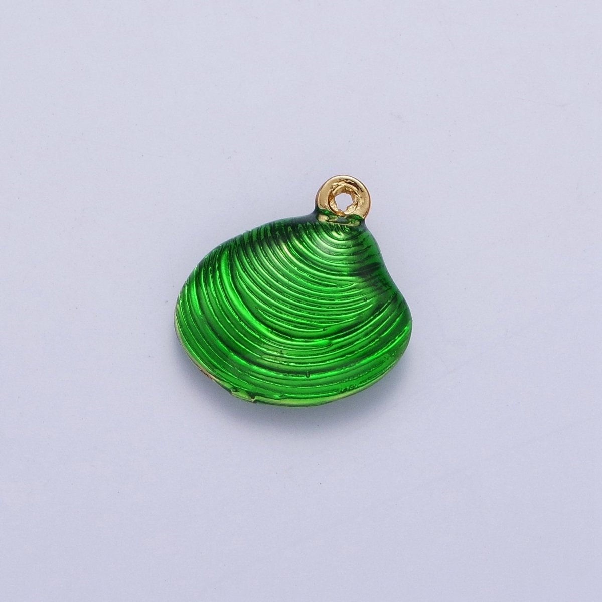 Neon Yellow, Blue, Green Colored Enamel Clam Sea Shell Charm For Summer Beach Jewelry AG-059~AG-061