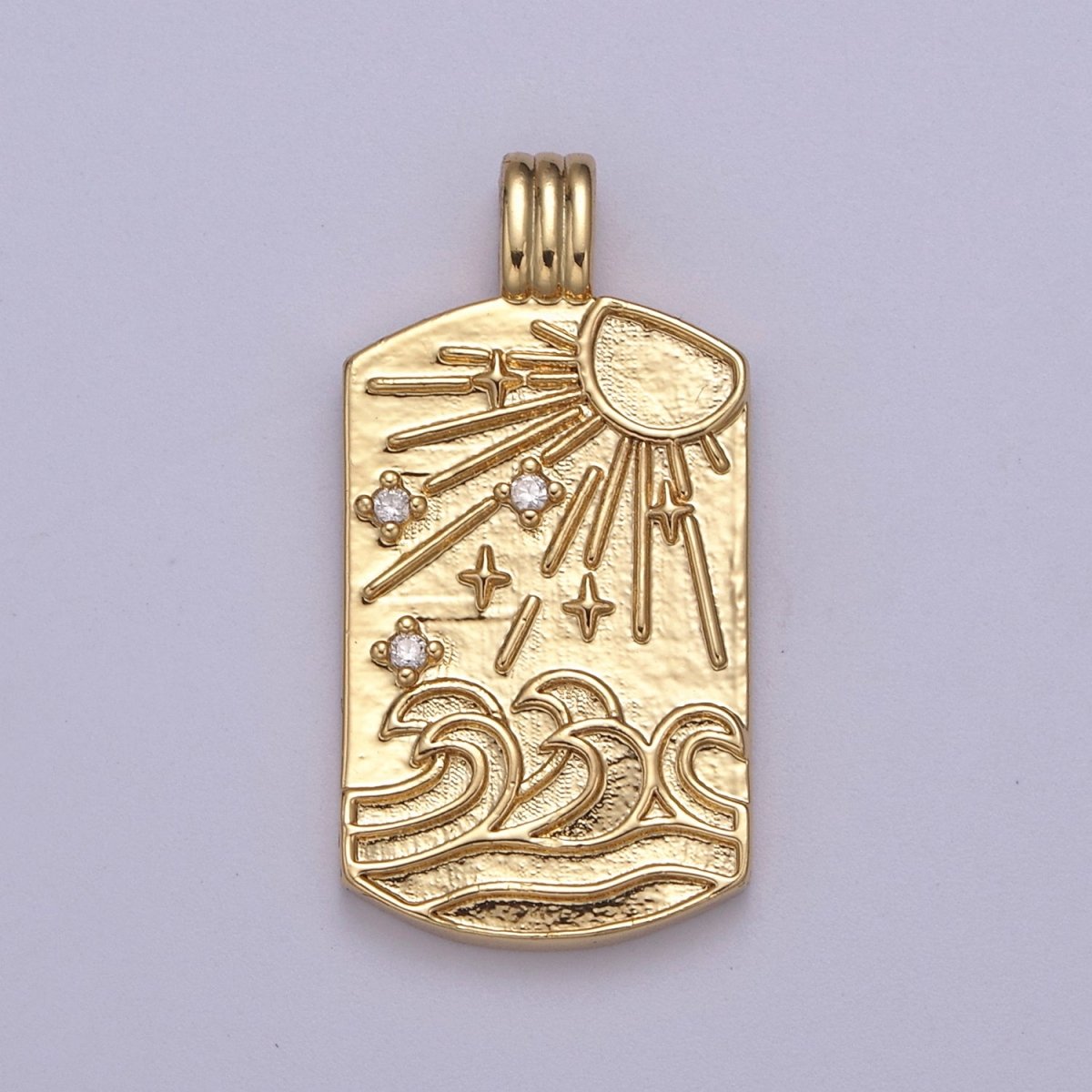 New Element Tag Collection Gold Element Charm Fire Wind Earth Ocean Wave Charm 14K Gold Filled Medallion for Necklace Supply H-519 H-521 H-522 H-524