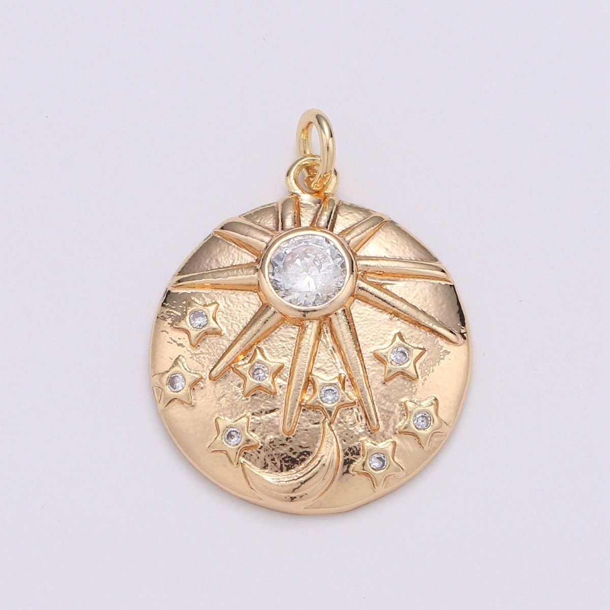NorthStar in the Galaxy 18K Gold Filled Charm, Asteroid Charm, Planetoid Pendant, Star Coin Charm, Sirius Charm, Cubic Star Charm D-228