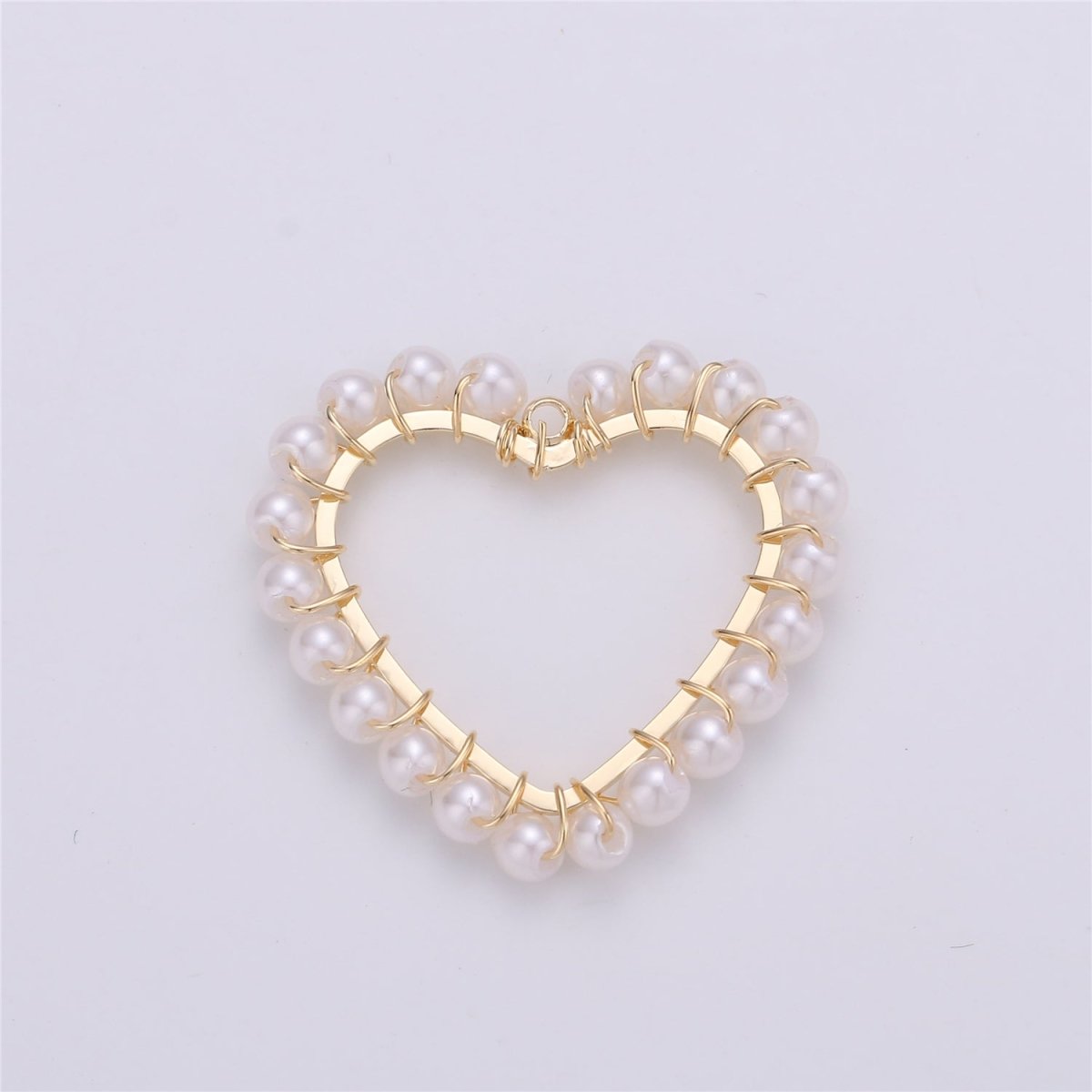 On Sale! CLEARANCE! 1pc Heart Shell Powder Pearl Charm Pendant with 18k Light Gold Plated Edge for Necklace Anklet Bracelet Earring Charm Supplies 27mmx27mm E-516