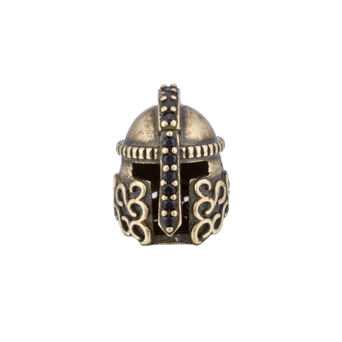 On Sale! CLEARANCE! Black CZ Micro Paved Medieval Warrior Knight Spacer Bead | B-415