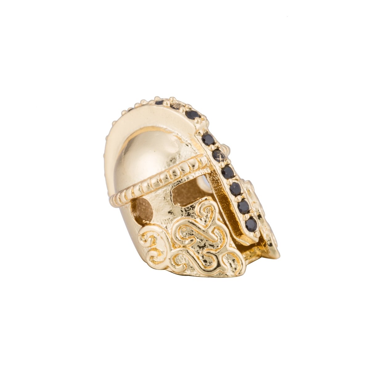 On Sale! CLEARANCE! Black CZ Micro Paved Medieval Warrior Knight Spacer Bead | B-415