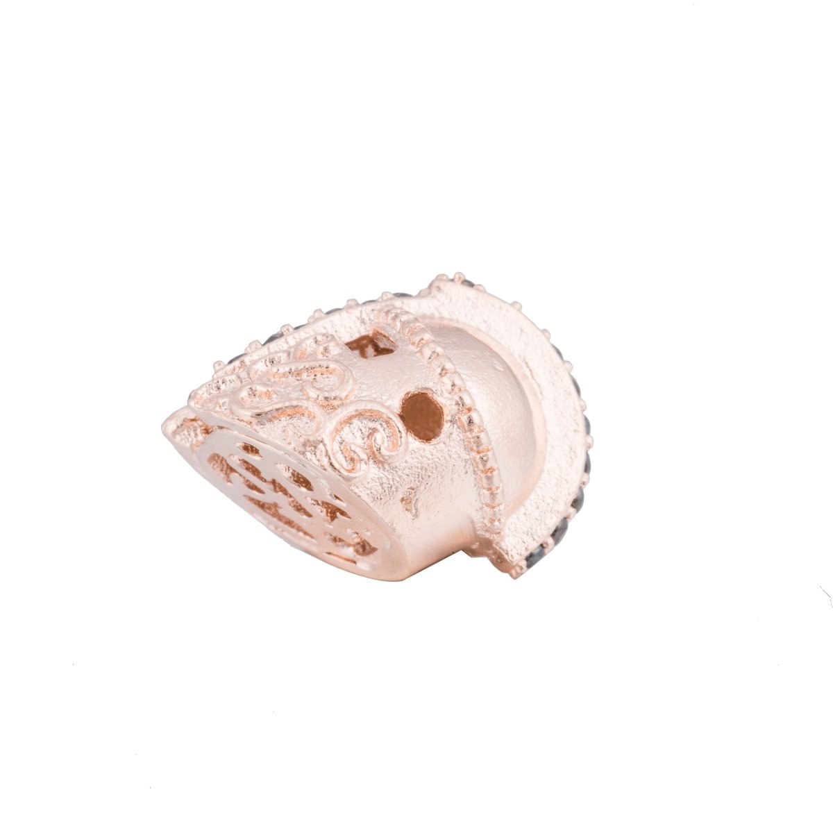 On Sale! CLEARANCE! Black CZ Micro Paved Medieval Warrior Knight Spacer Bead | B-415